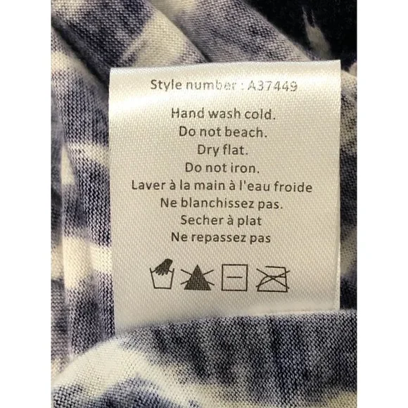 A Common Thread Anthropologie Women's Top Blue Ikat Embroidered Boho Size XS - Picture 9 of 9